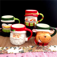 Christmas Animal Ceramic Mug – Santa, Reindeer & Snowman Holiday Cup