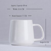 Ceramic Coffee Mug – 450ml Minimalist Glossy Coffee & Tea Cup with Handle