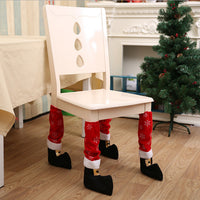 4-Pack Santa Chair Leg Covers, Christmas Table Leg Decorations