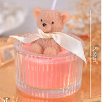 Glass Cup Bear Scented Candle