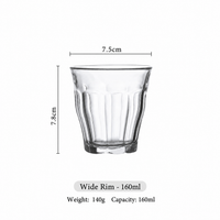 Vintage Fluted Glass Tumbler – 160ml Thick-Wall Drinking Glass