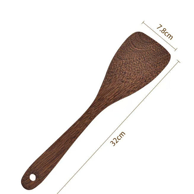 Wenge Wood Angled Spatula Long Handle Cooking Turner