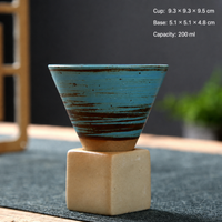 Ceramic Coffee Cup with Square Base – 200 ml Conical Drink Cup for Latte, Tea, Espresso, Dessert & Home Café Use