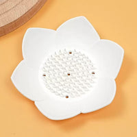 Lotus Shape Silicone Soap Dish Drain Tray