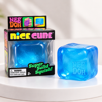 Nee Doh Nice Cube Squishy Toy, 5.5 cm Colorful Sensory Stress Relief Fidget Toy