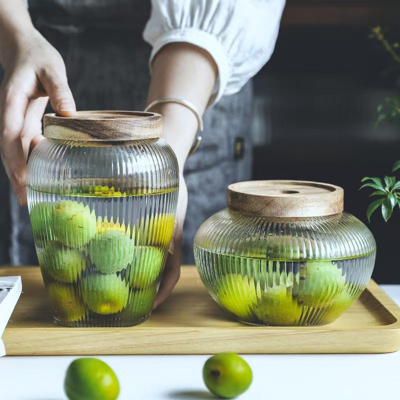 Large Glass Airtight Storage Jar for Food and Infusion