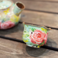 Vintage Rose Side-Handle Teapot