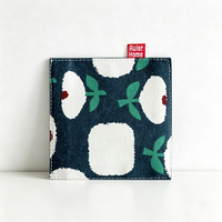 Floral Fabric Coaster – Square Polyester Cup Mat for Dining Table & Kitchen Decor