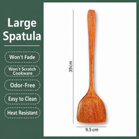 Large Wooden Spatula – 39cm Heat Resistant Non-Scratch Cooking Turner for Frying, Stirring, Wok, Pan, Kitchen & Home Cooking