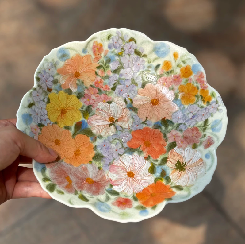 Blooming Garden Artisan Serving Plate