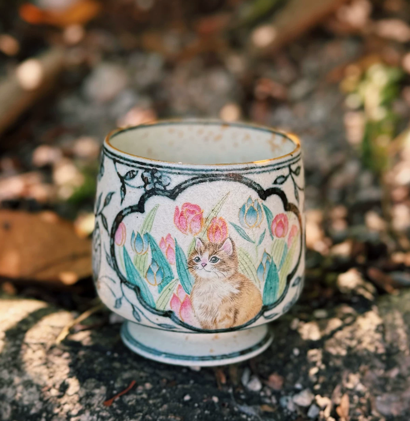 Whiskers & Meetings Artisan Coffee Cup