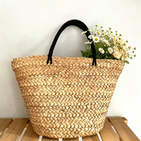 Natural Corn Husk Woven Mini Square Bag – Soft Straw Handbag with Peach Skin Lining