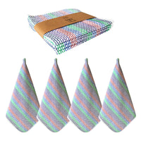 Striped Cotton Dish Cloths, 4-Pack Kitchen Towel Set