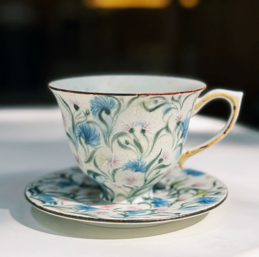 Painted Blossom Coffee Cup & Saucer