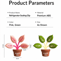 Magnetic Refrigerator Sealing Clip – Cute Plant Shape Food Bag Closure Clip for Kitchen Storage & Organization