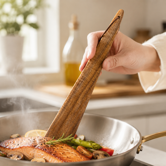 Natural Wooden Rice Paddle, Nonstick Serving Spoon for Rice & Cooking