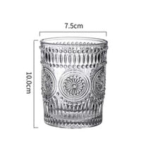 Embossed Glass Drinking Cup Vintage Style Tumbler