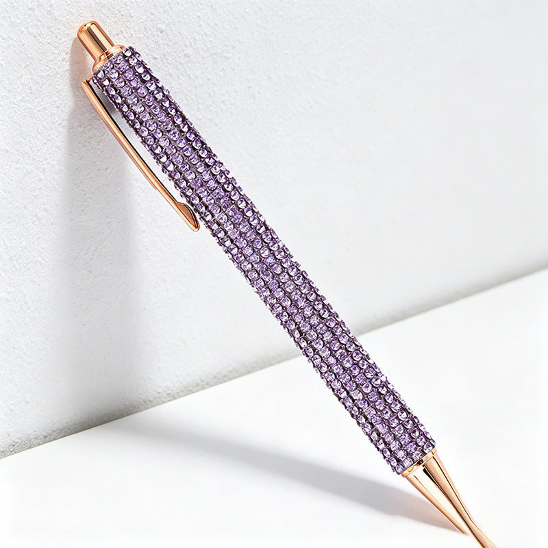 Bling Bling Rhinestone Retractable Ballpoint Pen – Luxury Metal Gift Pen for Office, School & Wedding