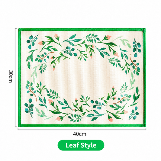 Printed Fabric Table Mat, Thick Rectangle Placemat and Drying Mat