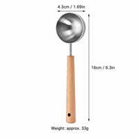 Stainless Steel Measuring Spoon with Wooden Handle