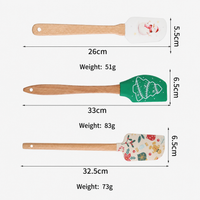 Christmas Silicone Spatula with Beech Wood Handle