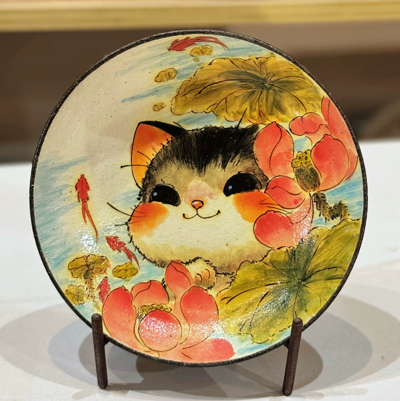 Misty Garden Cat Blossom Tea Tray