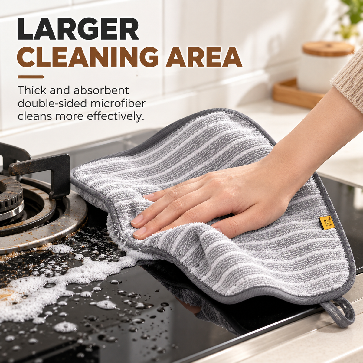 Absorbent Kitchen Cleaning Cloth with Hanging Loop