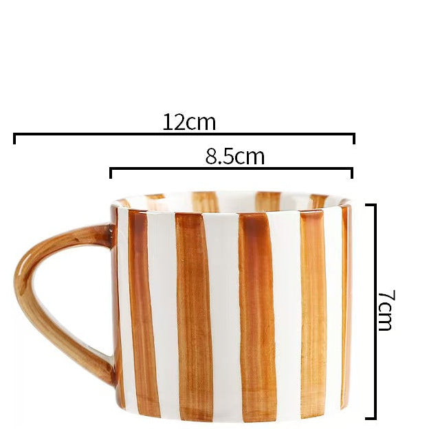 Minimalist European Striped Ceramic Mug