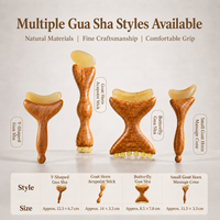 Natural Wood Facial Gua Sha Massage Tool Horn Shape Acupressure Scraper