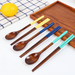 Wooden Spoon and Chopsticks Set with Colorful Handles
