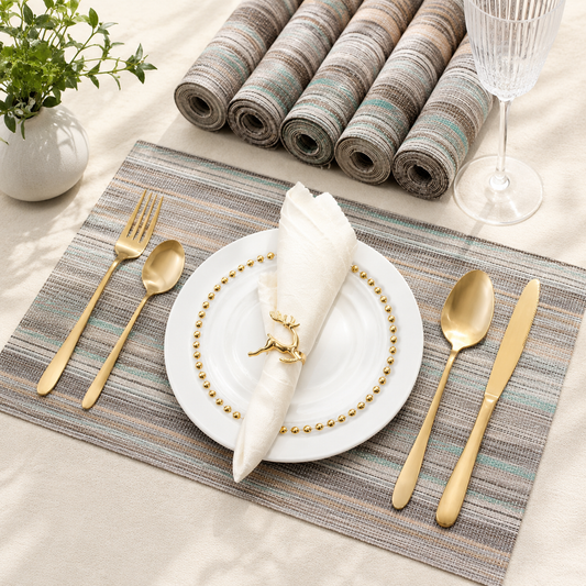 PVC Heat Resistant Placemat, Waterproof Table Mat & Coaster