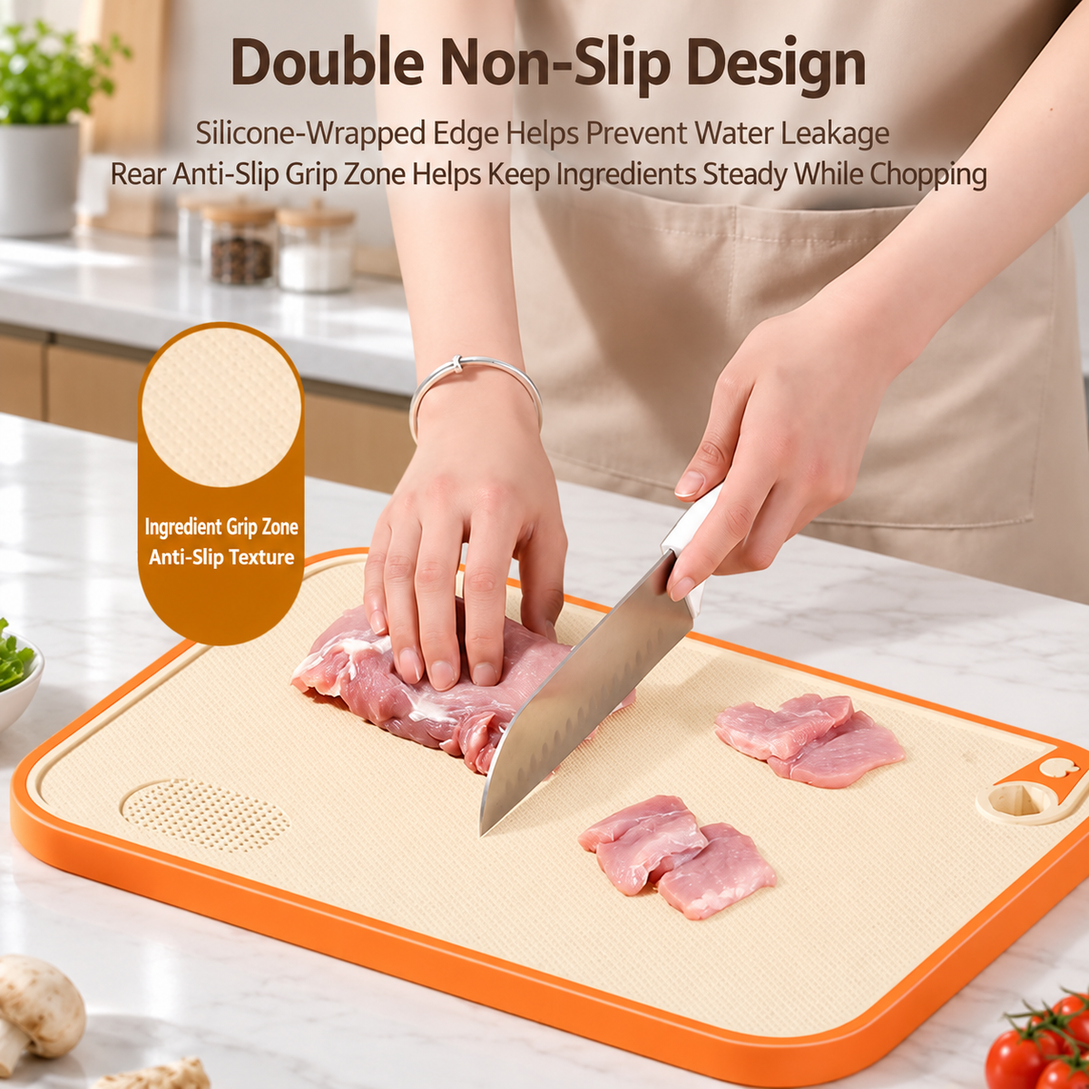 Thick Plastic Cutting Board Double Sided Non Slip Kitchen Chopping Board