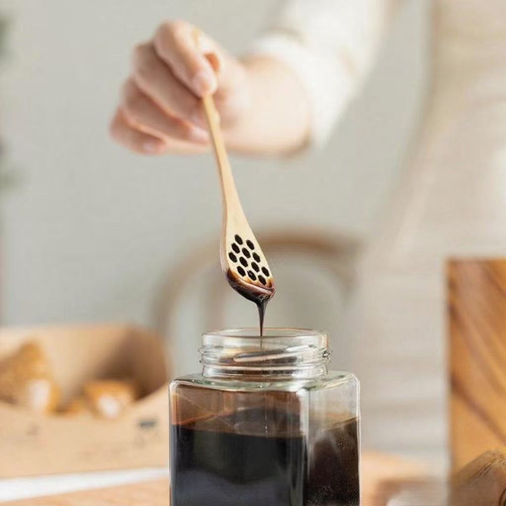 Honeycomb Carved Wooden Stirring Spoon