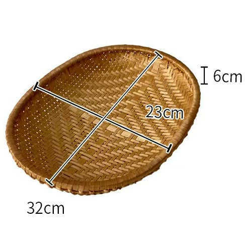 Woven Bamboo Oval Storage Basket