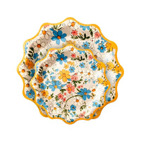 Scalloped Paper Party Plates Disposable 12-Sided Festive Tableware