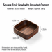 Wooden Square Snack Bowl with Rounded Corners