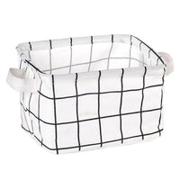 Foldable Cotton Linen Storage Basket Desktop Organizer Box