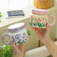 Floral Ceramic Mug 400ML Coffee Tea Cup Home Gift