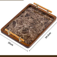 Bamboo Tea Tray with Handles Serving Tray