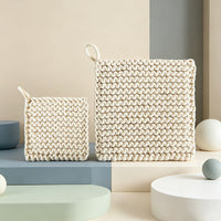Japandi Woven Trivet – Minimalist Cotton Rope Heat Mat