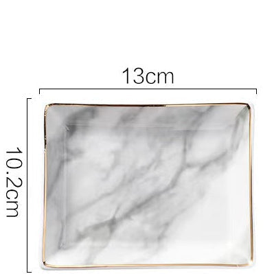 Marble Pattern Ceramic Rectangular Tray