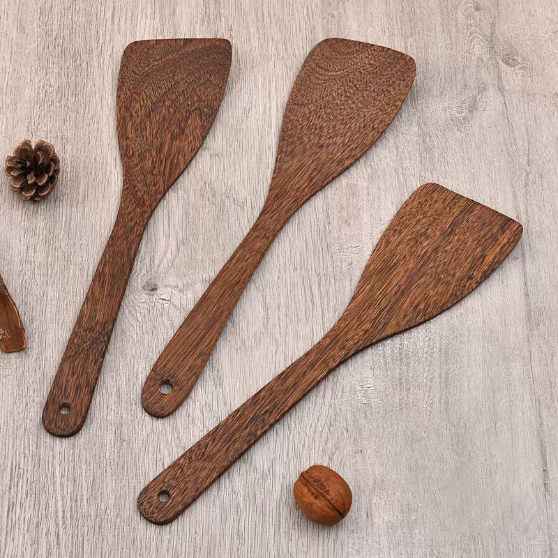 Wenge Wood Angled Spatula Long Handle Cooking Turner