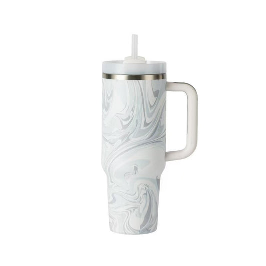 40oz Stainless Steel Insulated Tumbler With Lid & Straw Extra Large Capacity Travel Ice Mug Double Wall Vacuum Hot Cold Drink Cup Portable Customizable Fashion Water Bottle