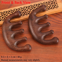 Natural Sandalwood Five Tooth Massage Comb Wooden Head