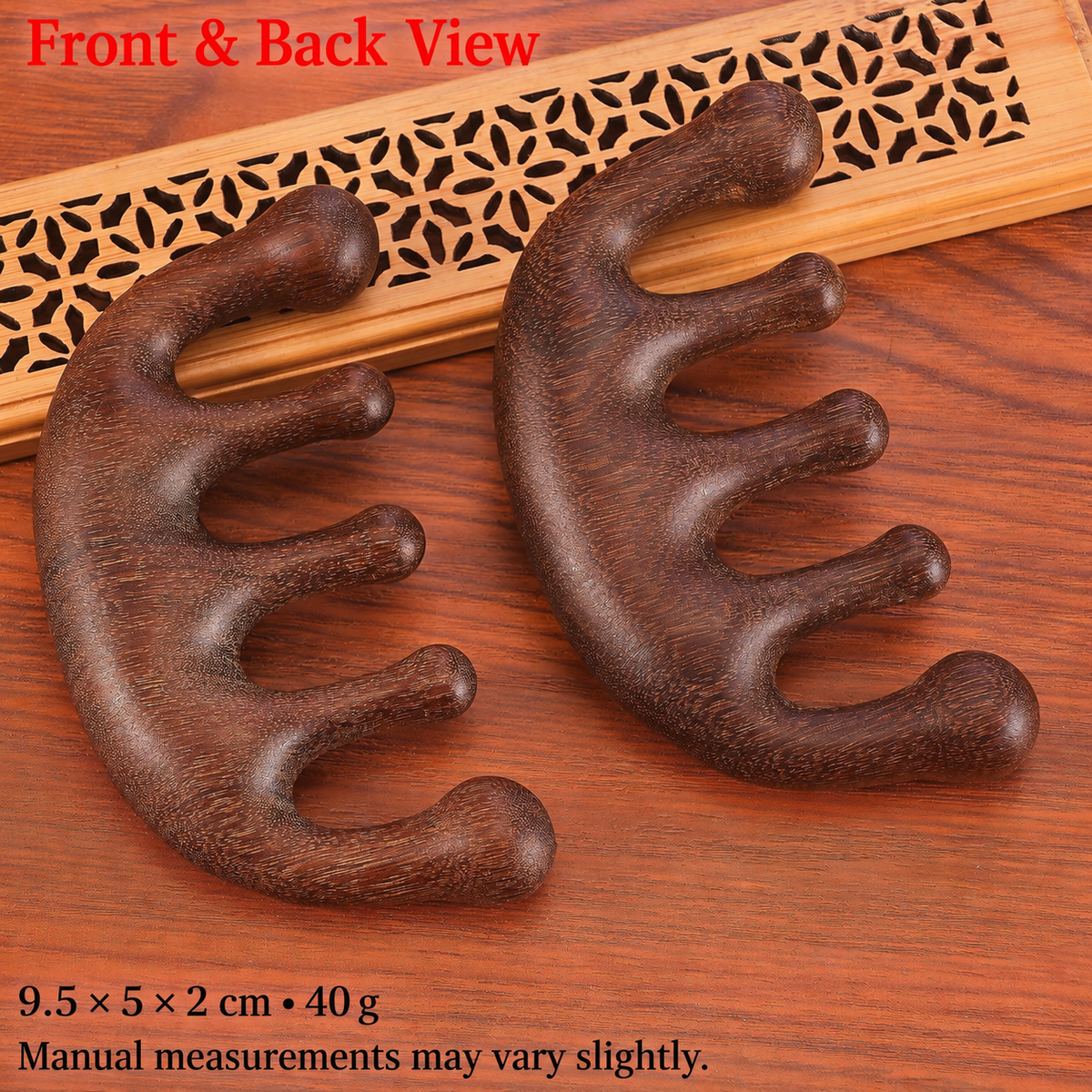Natural Sandalwood Five Tooth Massage Comb Wooden Head