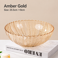Decorative Ripple Plastic Fruit Bowl Large Flower Shape Snack Serving Basket