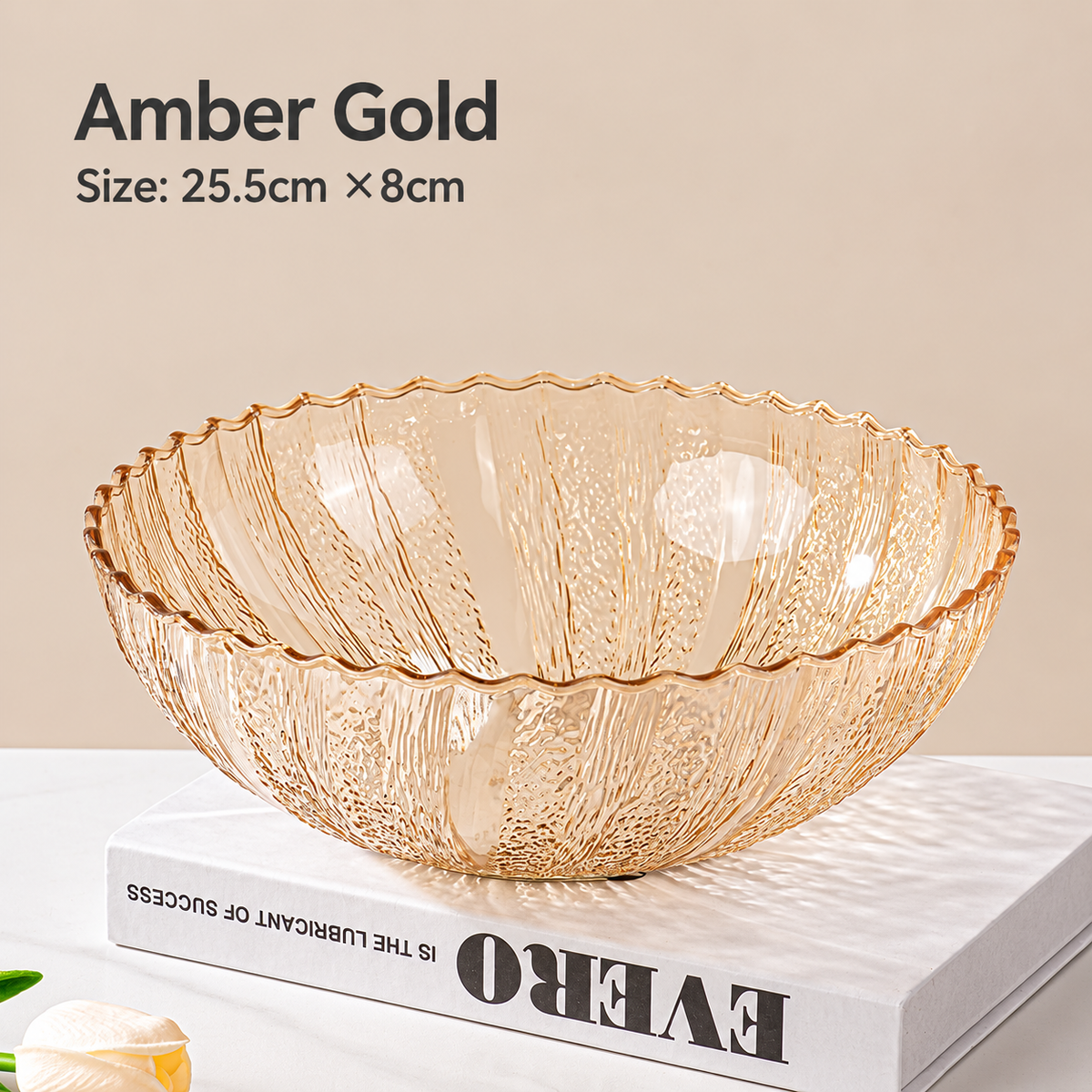 Decorative Ripple Plastic Fruit Bowl Large Flower Shape Snack Serving Basket