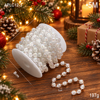 Clear Acrylic Crystal Bead Garland Christmas Tree Hanging Decorative Strand