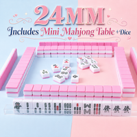 Mini Pink Mahjong Set (24mm) with Table & Dice