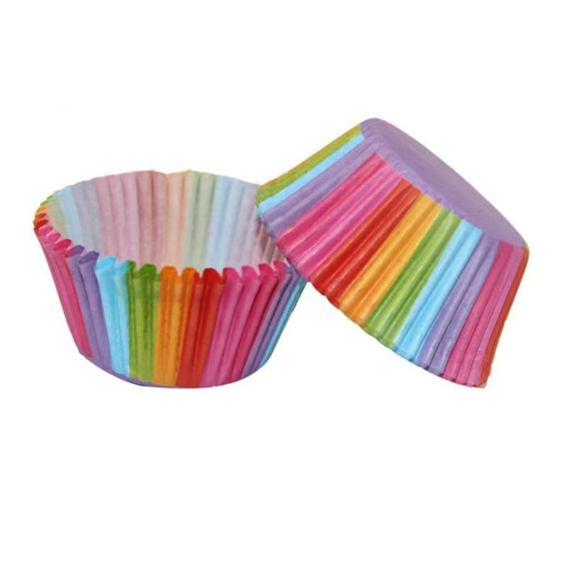 100pcs Rainbow Muffin Cupcake Liners